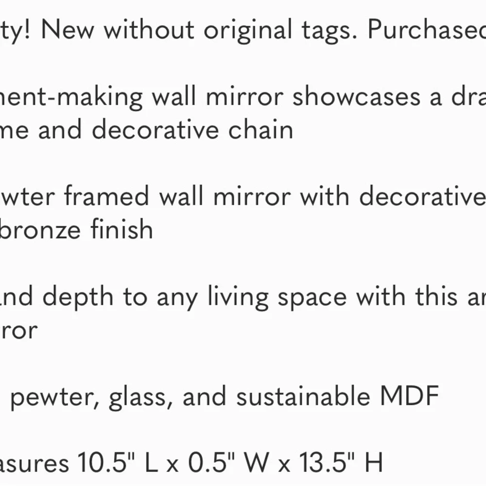 NEW Boho Antique Pewter Framed Hanging Wall Mirror Decor 14